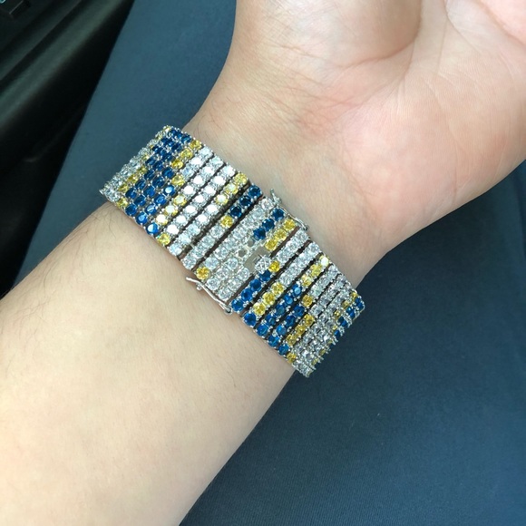 Multicolored Crystal 925 bracelet - Picture 2 of 6